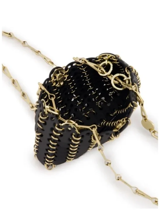 Paco Rabanne 1969 black leather gold chain nano bag BNWT - Picture 3 of 4